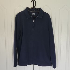 Navy Blue 3 Quarter Zip Cold Weather Pullover